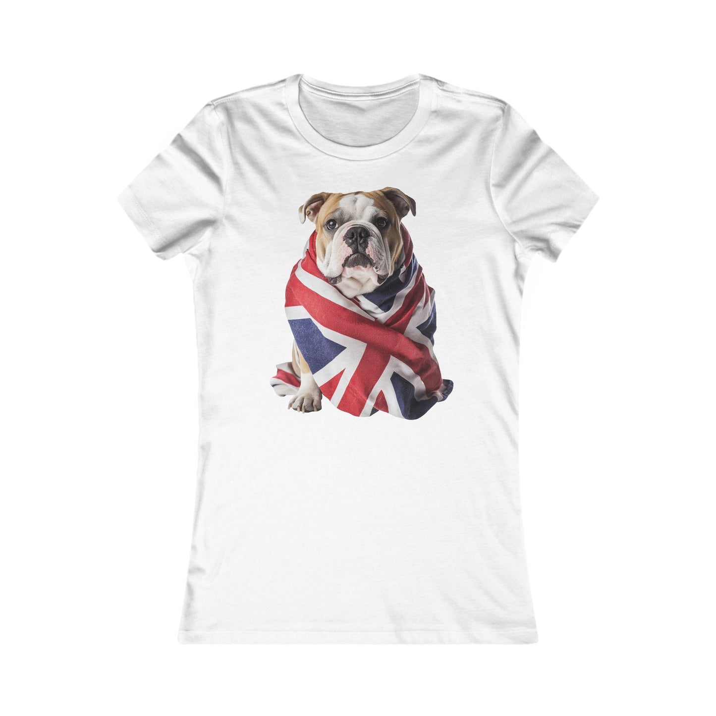 Bulldog Union Jack Women's Favorite Tee - Cute & Comfy T-Shirt for Dog Lovers UK