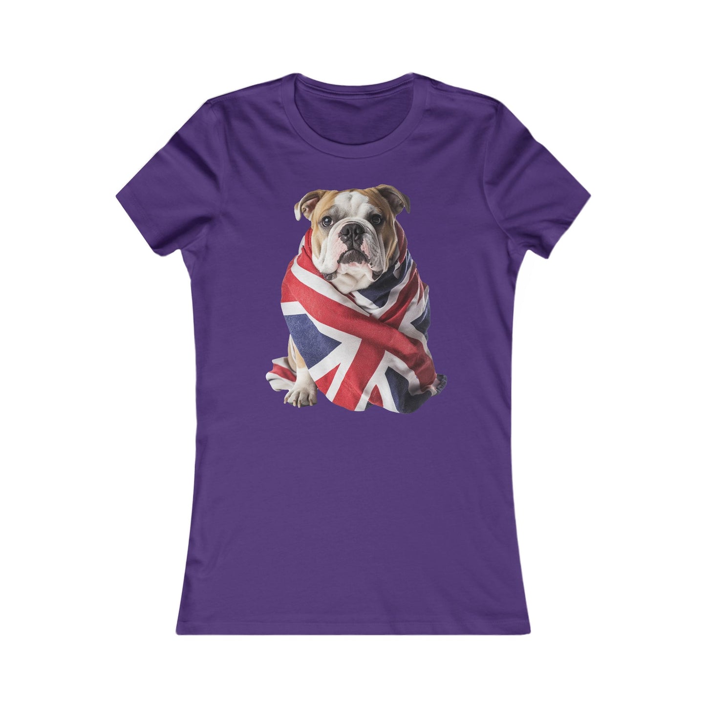 Bulldog Union Jack Women's Favorite Tee - Cute & Comfy T-Shirt for Dog Lovers UK