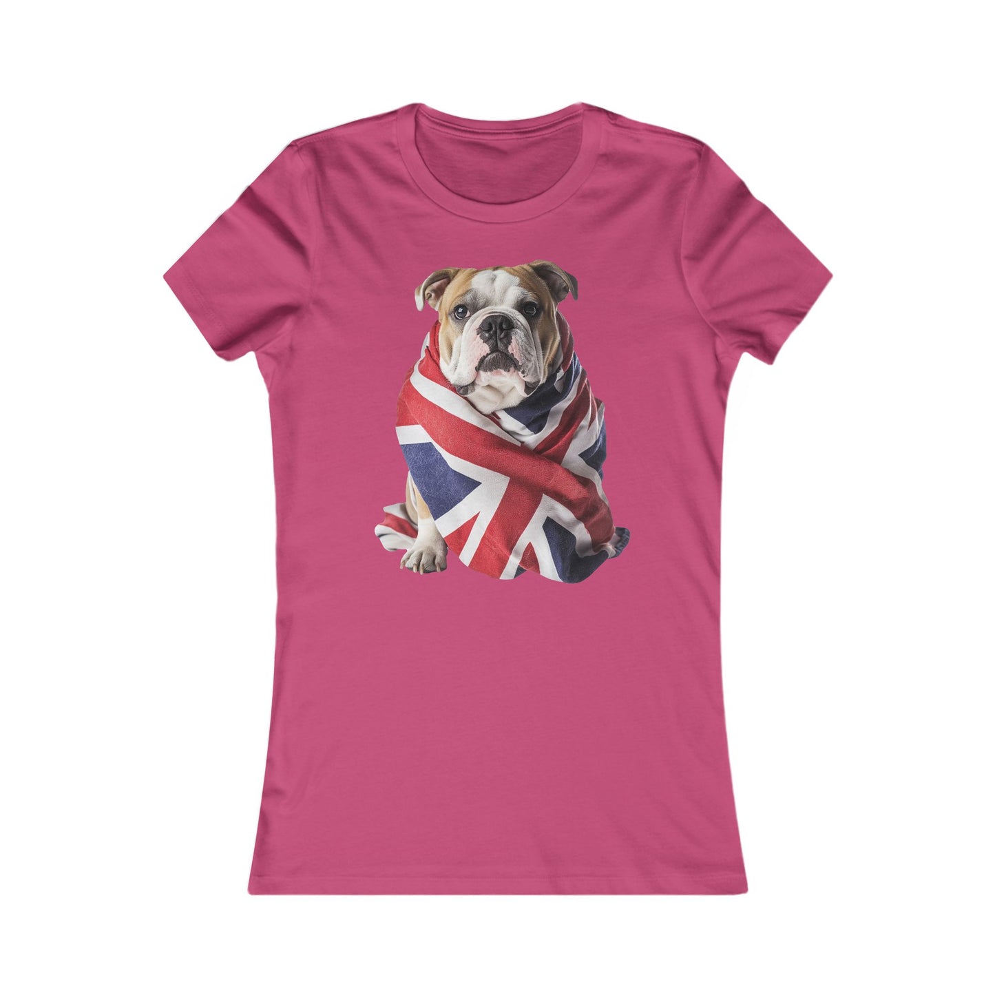 Bulldog Union Jack Women's Favorite Tee - Cute & Comfy T-Shirt for Dog Lovers UK