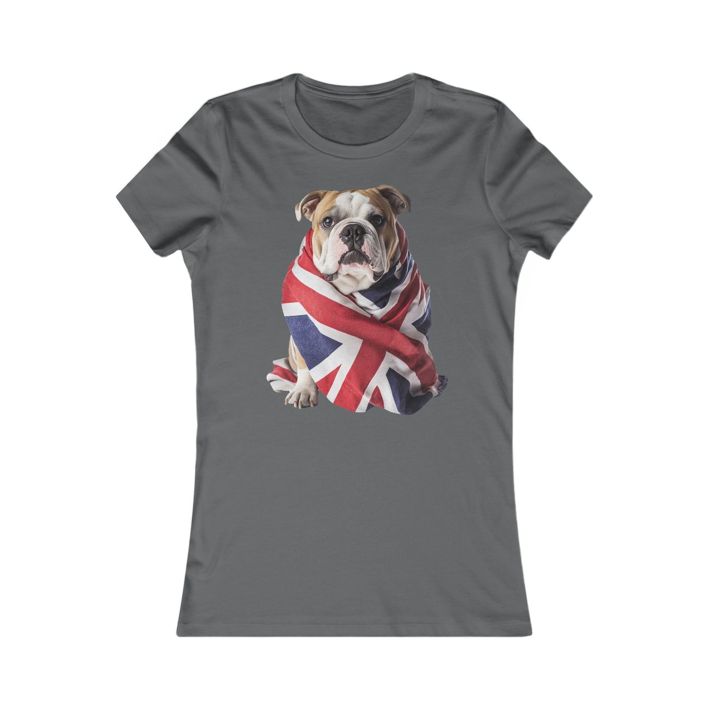 Bulldog Union Jack Women's Favorite Tee - Cute & Comfy T-Shirt for Dog Lovers UK