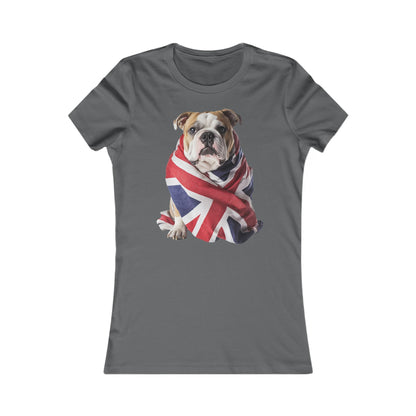 Bulldog Union Jack Women's Favorite Tee - Cute & Comfy T-Shirt for Dog Lovers UK