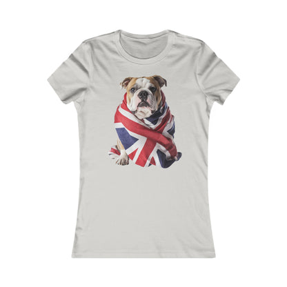 Bulldog Union Jack Women's Favorite Tee - Cute & Comfy T-Shirt for Dog Lovers UK