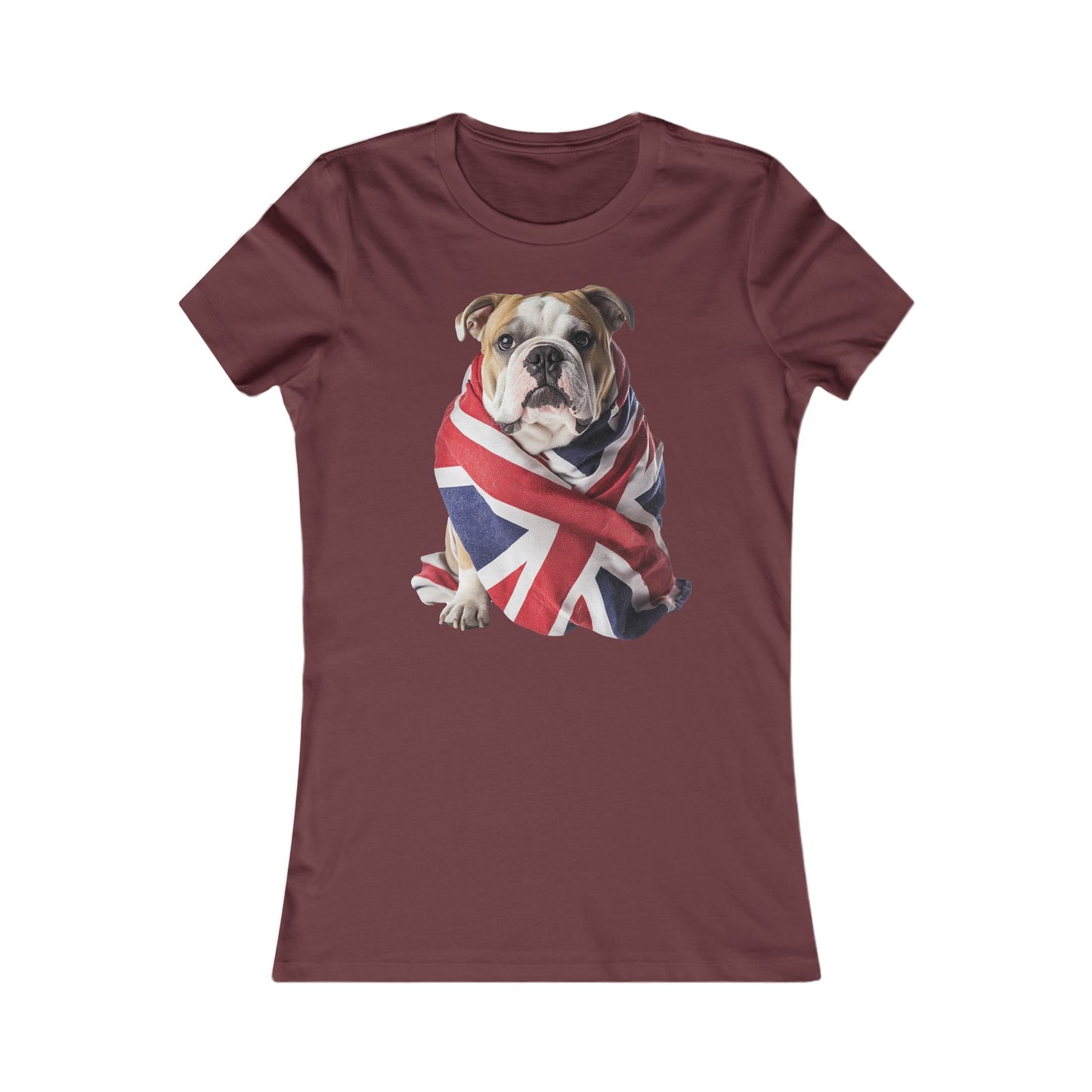 Bulldog Union Jack Women's Favorite Tee - Cute & Comfy T-Shirt for Dog Lovers UK