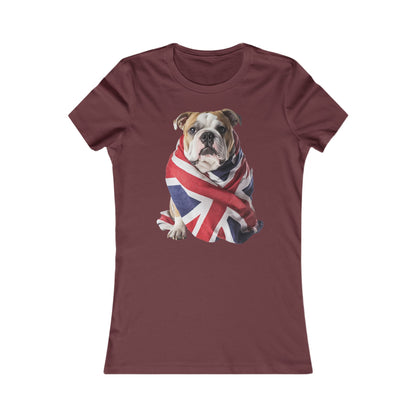 Bulldog Union Jack Women's Favorite Tee - Cute & Comfy T-Shirt for Dog Lovers UK