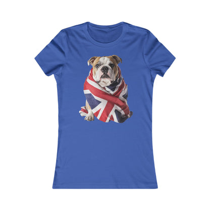 Bulldog Union Jack Women's Favorite Tee - Cute & Comfy T-Shirt for Dog Lovers UK