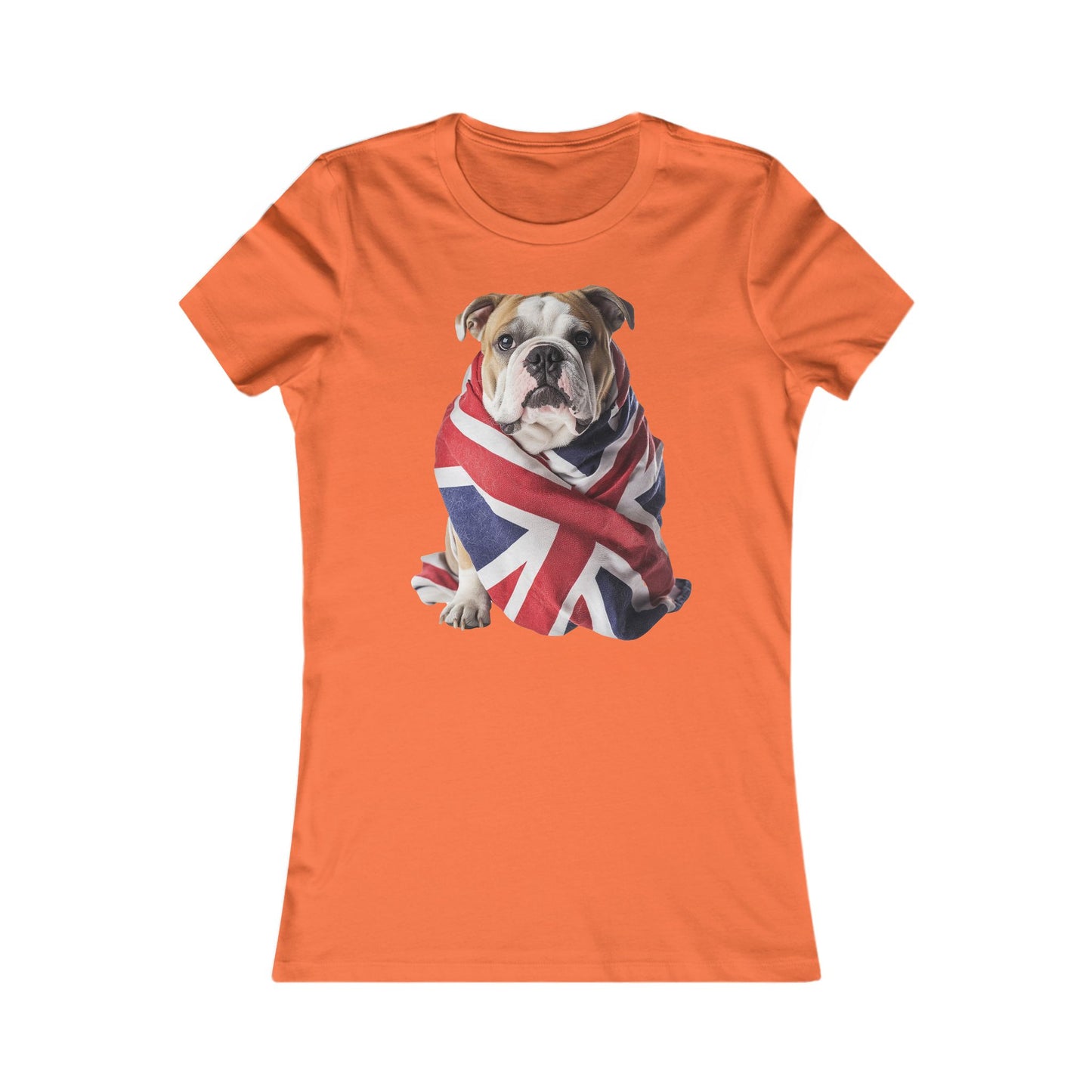 Bulldog Union Jack Women's Favorite Tee - Cute & Comfy T-Shirt for Dog Lovers UK