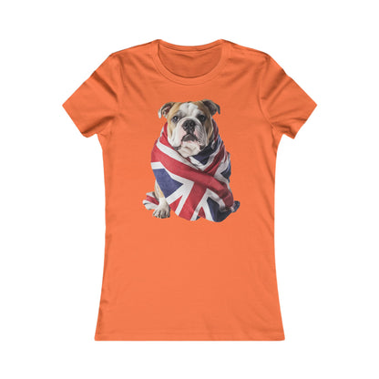 Bulldog Union Jack Women's Favorite Tee - Cute & Comfy T-Shirt for Dog Lovers UK