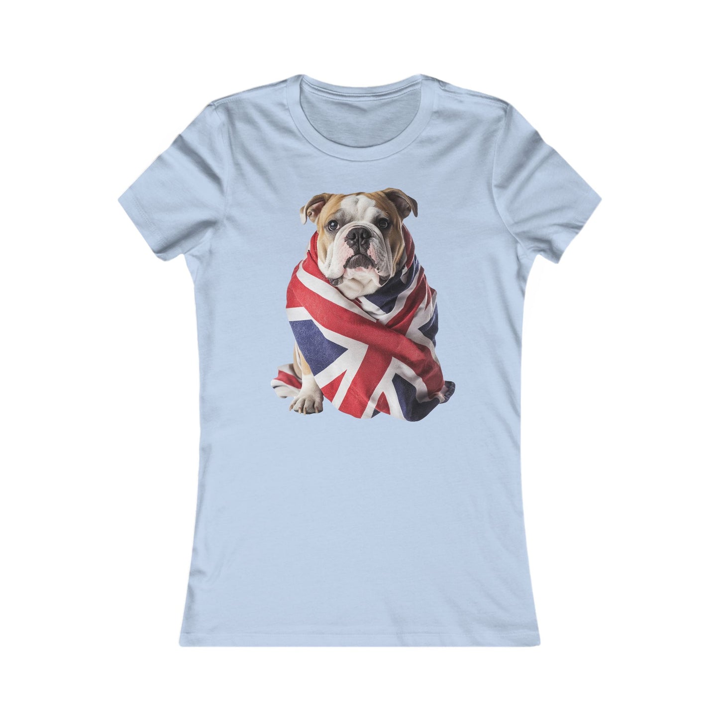 Bulldog Union Jack Women's Favorite Tee - Cute & Comfy T-Shirt for Dog Lovers UK