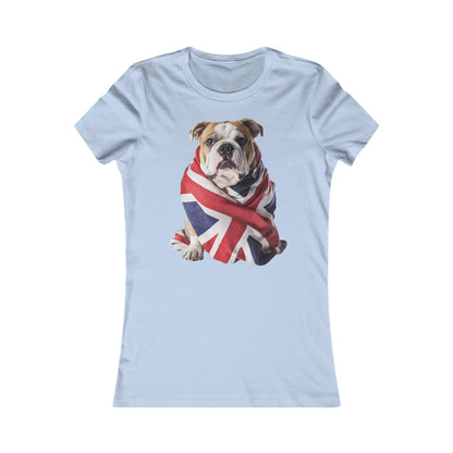 Bulldog Union Jack Women's Favorite Tee - Cute & Comfy T-Shirt for Dog Lovers UK