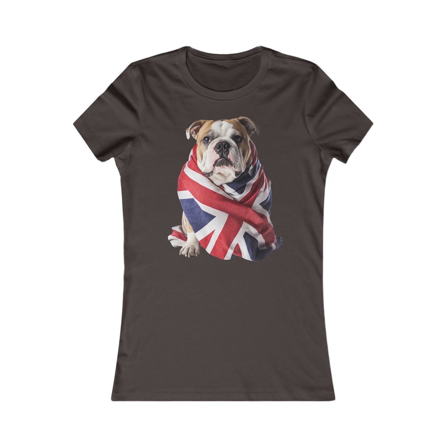 Bulldog Union Jack Women's Favorite Tee - Cute & Comfy T-Shirt for Dog Lovers UK