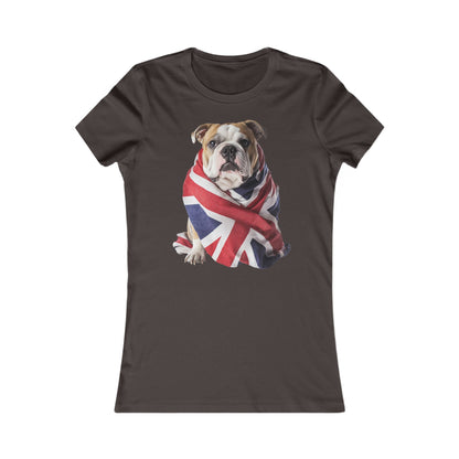 Bulldog Union Jack Women's Favorite Tee - Cute & Comfy T-Shirt for Dog Lovers UK