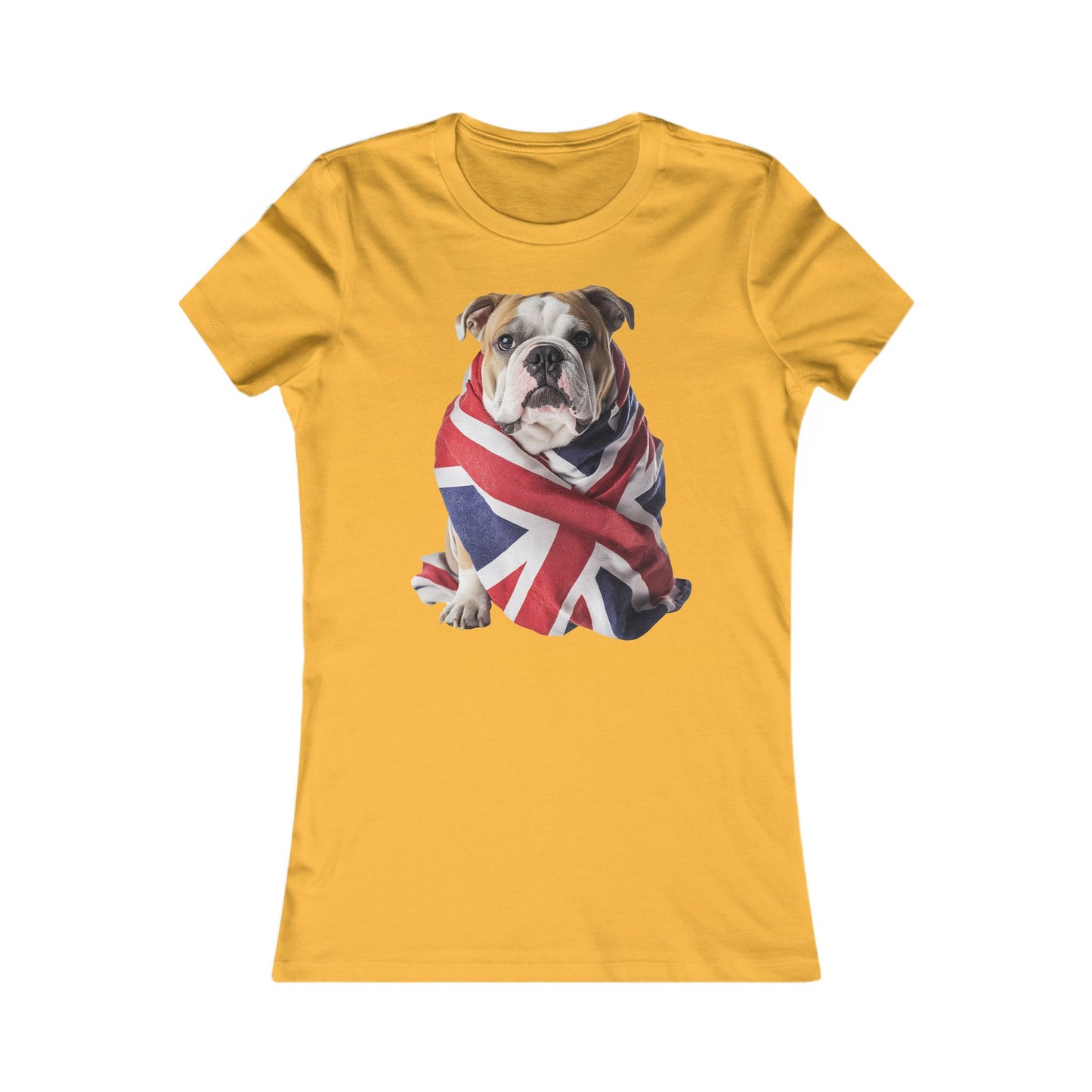 Bulldog Union Jack Women's Favorite Tee - Cute & Comfy T-Shirt for Dog Lovers UK