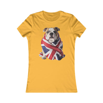Bulldog Union Jack Women's Favorite Tee - Cute & Comfy T-Shirt for Dog Lovers UK