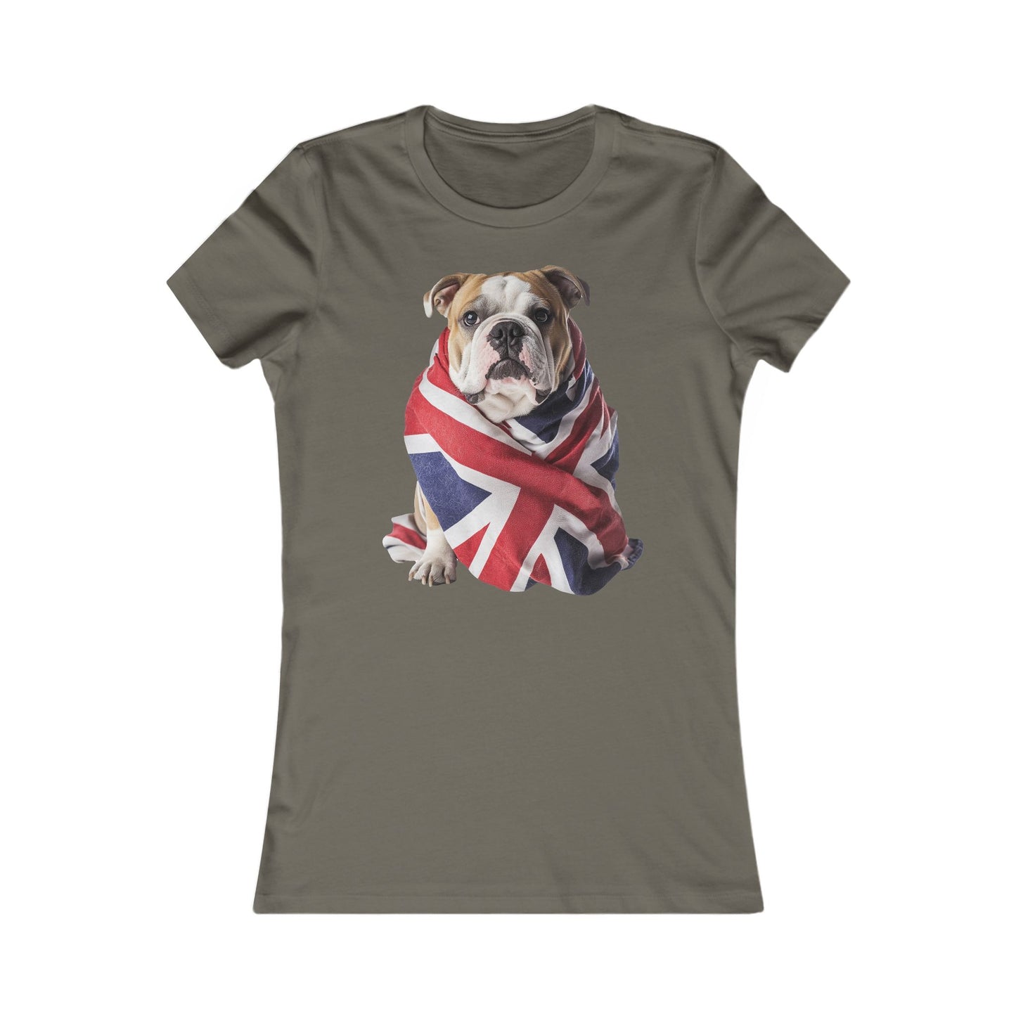 Bulldog Union Jack Women's Favorite Tee - Cute & Comfy T-Shirt for Dog Lovers UK