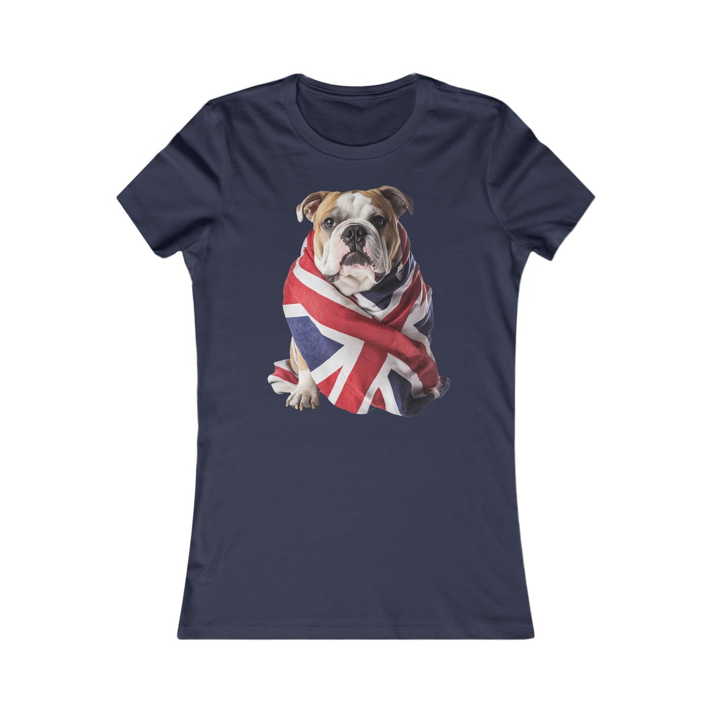 Bulldog Union Jack Women's Favorite Tee - Cute & Comfy T-Shirt for Dog Lovers UK