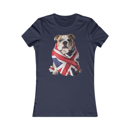 Bulldog Union Jack Women's Favorite Tee - Cute & Comfy T-Shirt for Dog Lovers UK