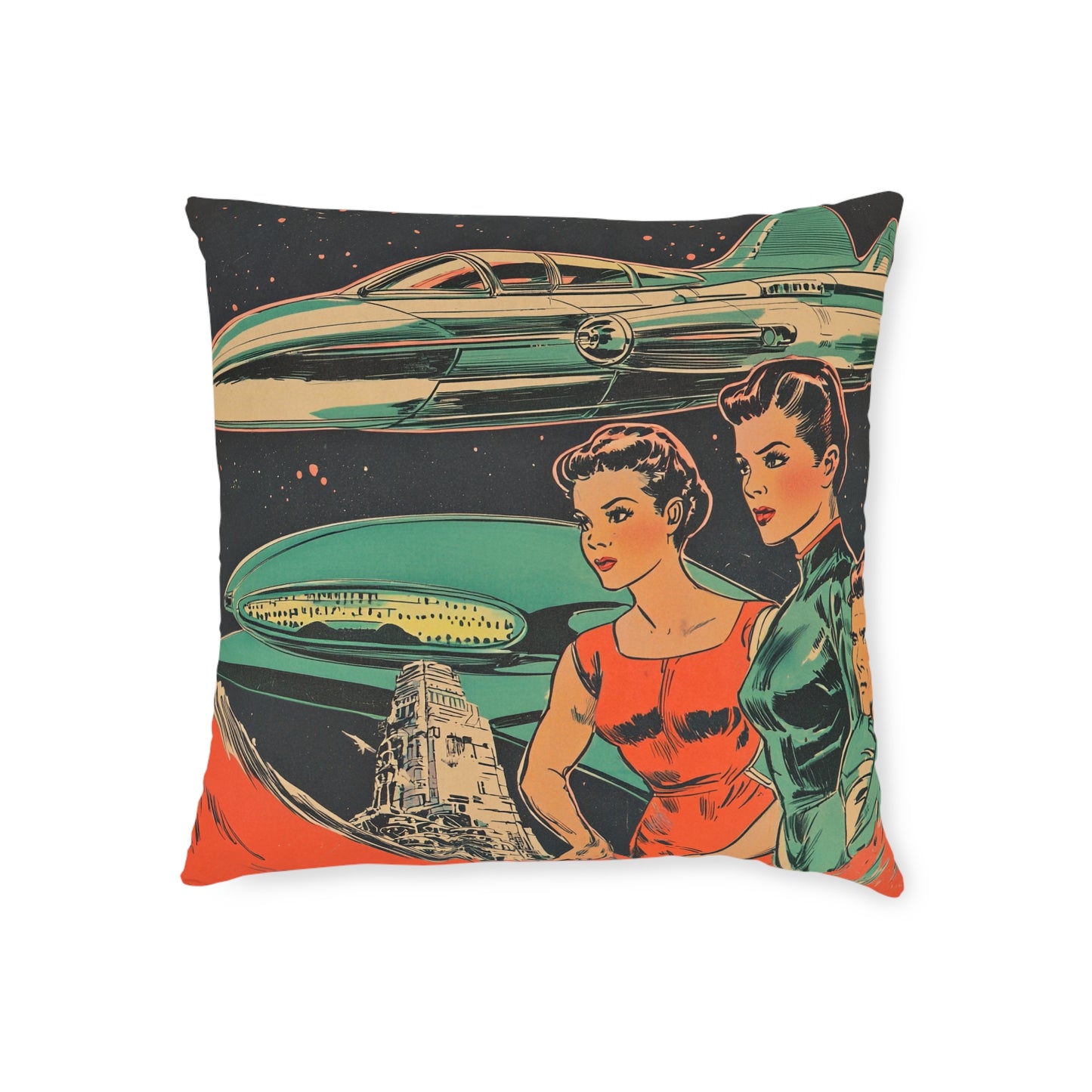 1950's Space Comic - Square Cushion - Space Home Decor UK