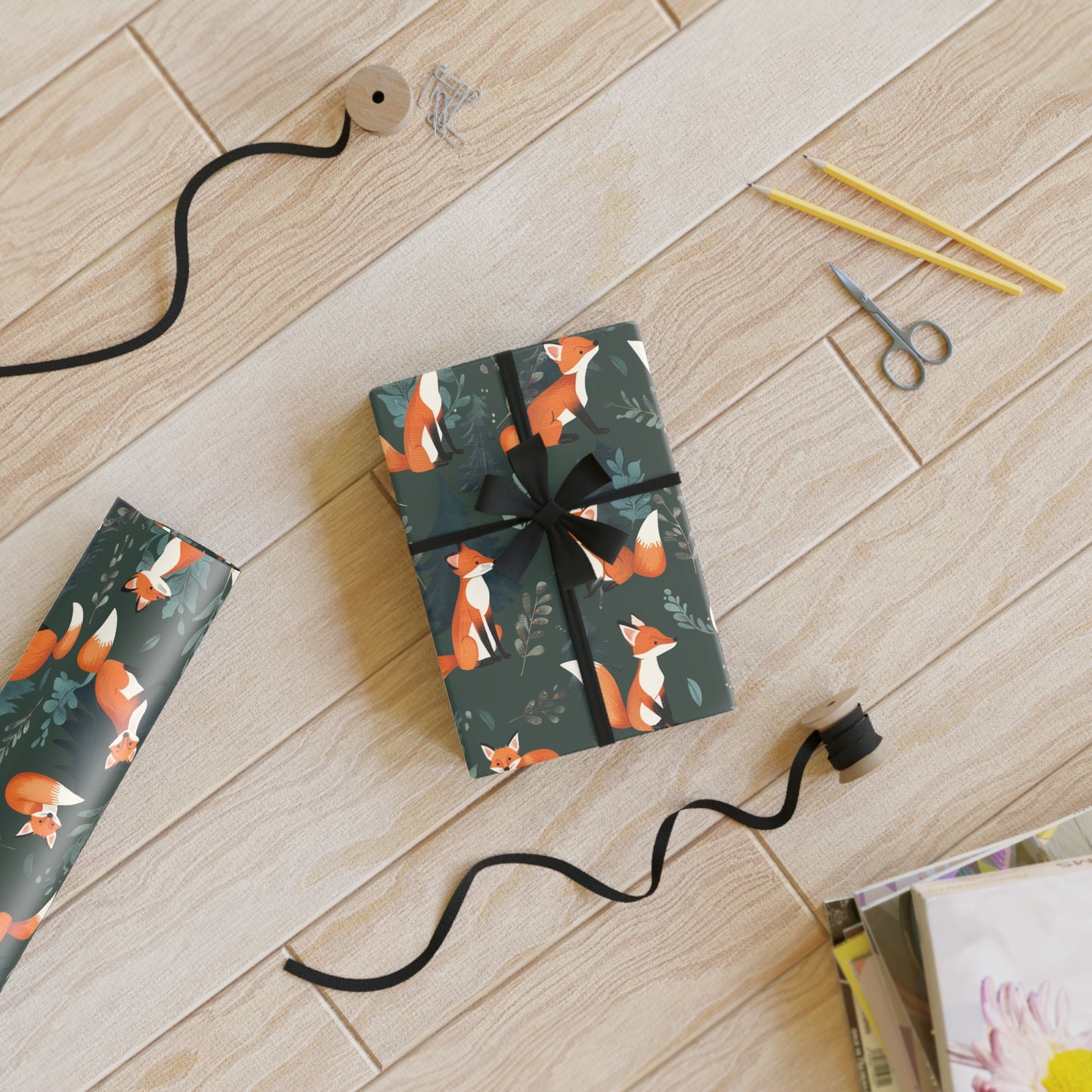 Fox Gift Wrapping Paper Rolls, 1pc