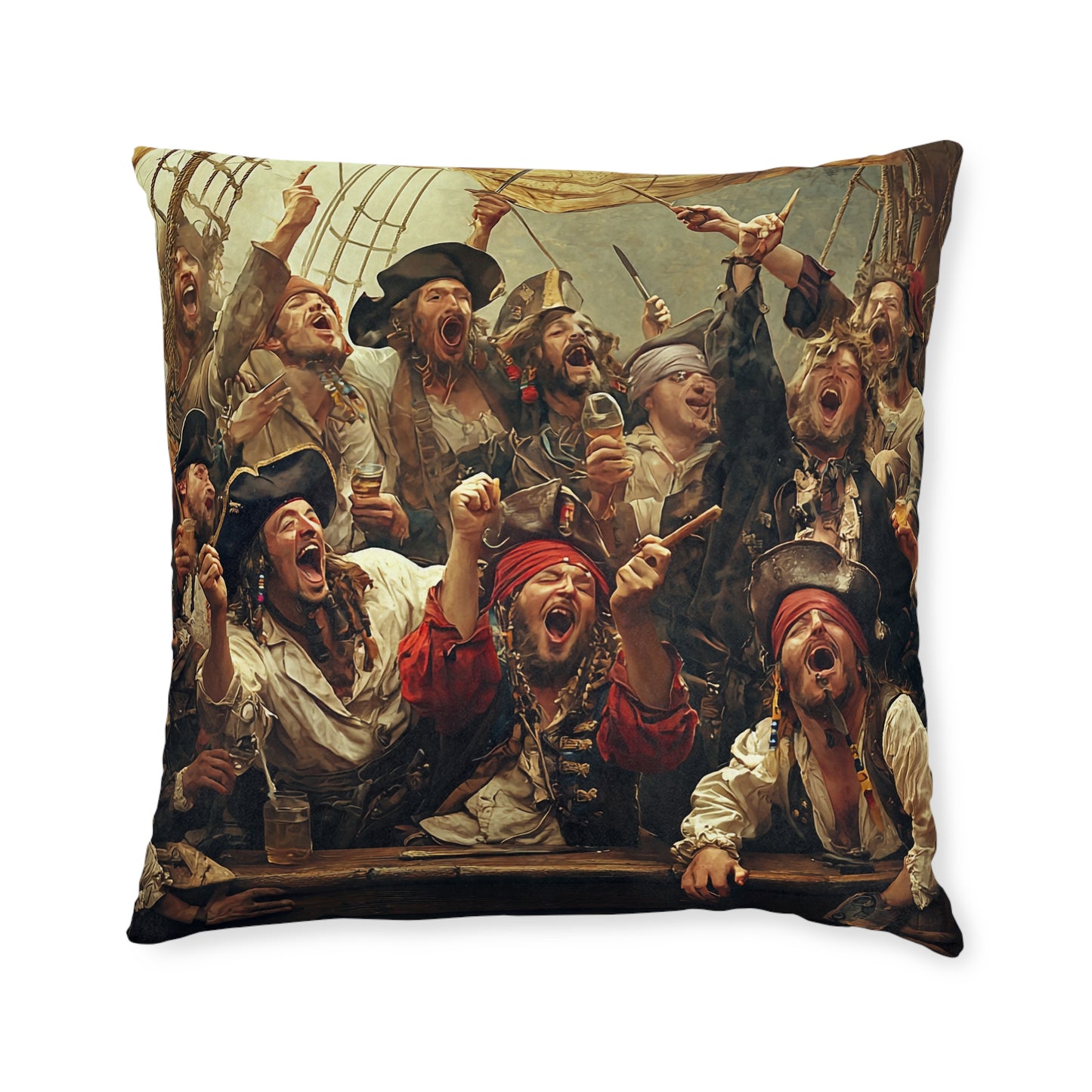 Pirate-Themed Square Pillow - Nautical Decor for Adventure Lovers UK