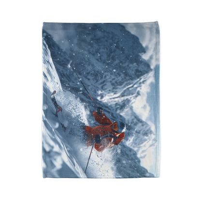 Downhill Skier #3 - Soft Polyester Blanket