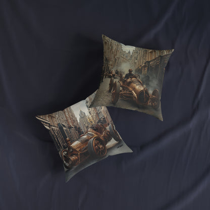 Industrial-Style Car 2 - Square Cushion - Steampunk Home Decor UK
