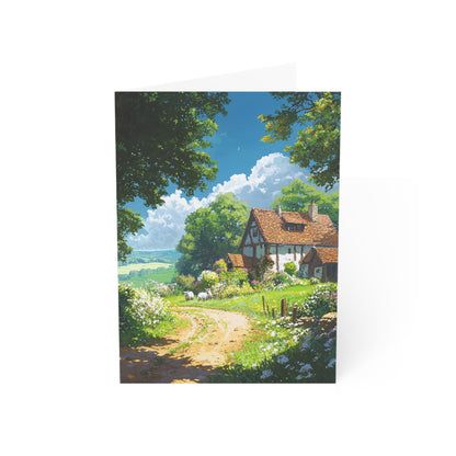 Pretty English Countryside 4 - Greeting Cards - Set of 1, 10, 30, or 50pcs for All Occasions - USA