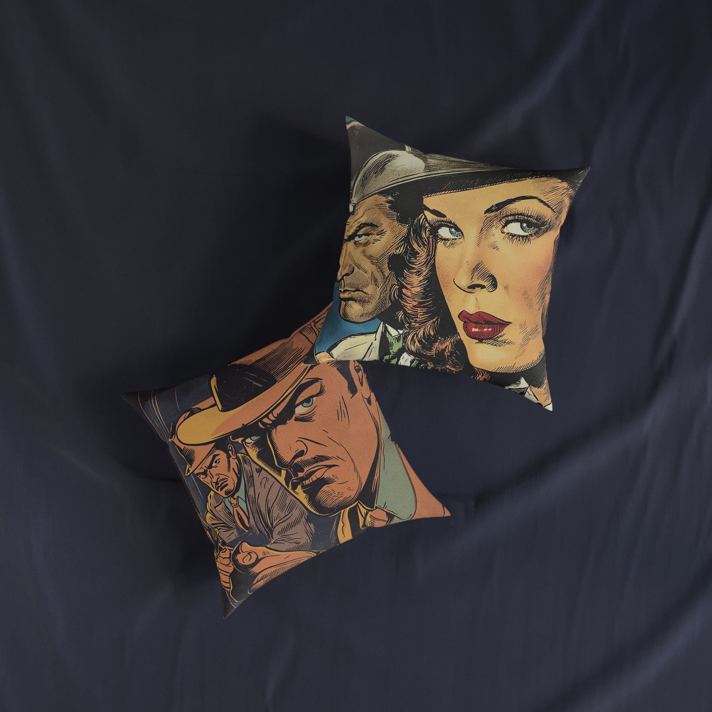 1940s Gangster Comic 2 - Square Cushion - Gangster Home Decor UK