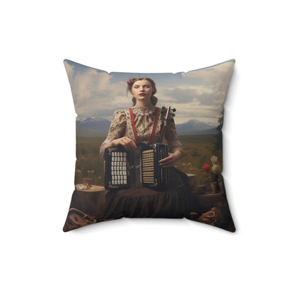 Folk Music #1  - Spun Polyester Pillow USA