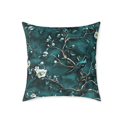 Blue Vine Chinoiseries 2 - Square Poly Canvas Pillow UK