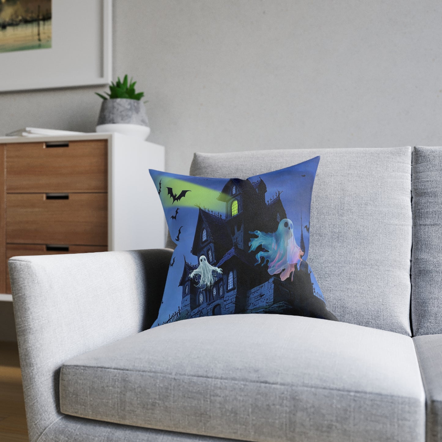 Haunted House - Square Pillow - UK