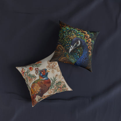 Medieval Needle-Point Pheasant - Square Pillow - UK