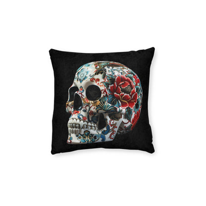 Floral Skull - Square Pillow - UK