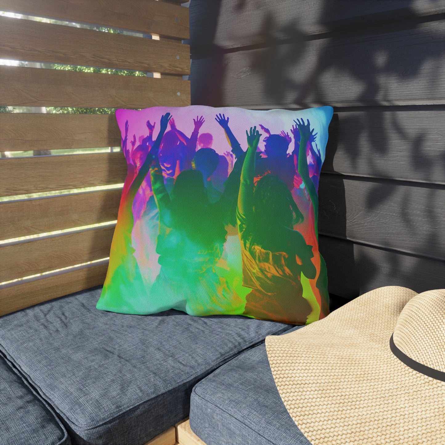 Rainbow Party Cushion - Outdoor Pillows - USA