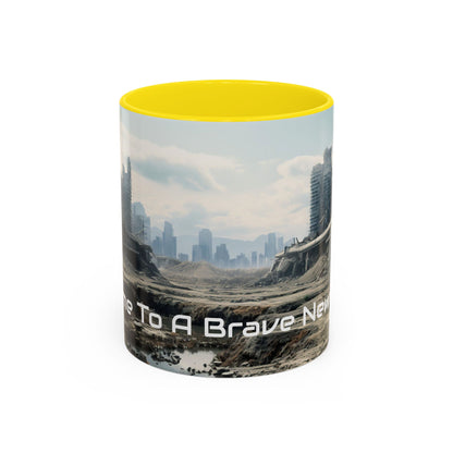 Futuristic Landscape Accent Coffee Mug - Perfect for Sci-Fi Lovers - UK