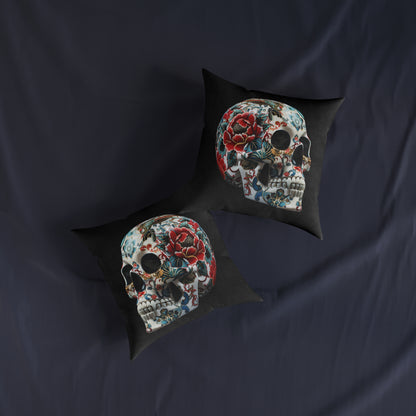 Floral Skull - Square Pillow - UK