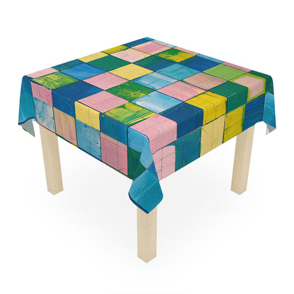 Vibrant Color Block Tablecloth - Perfect for Parties and Celebrations
