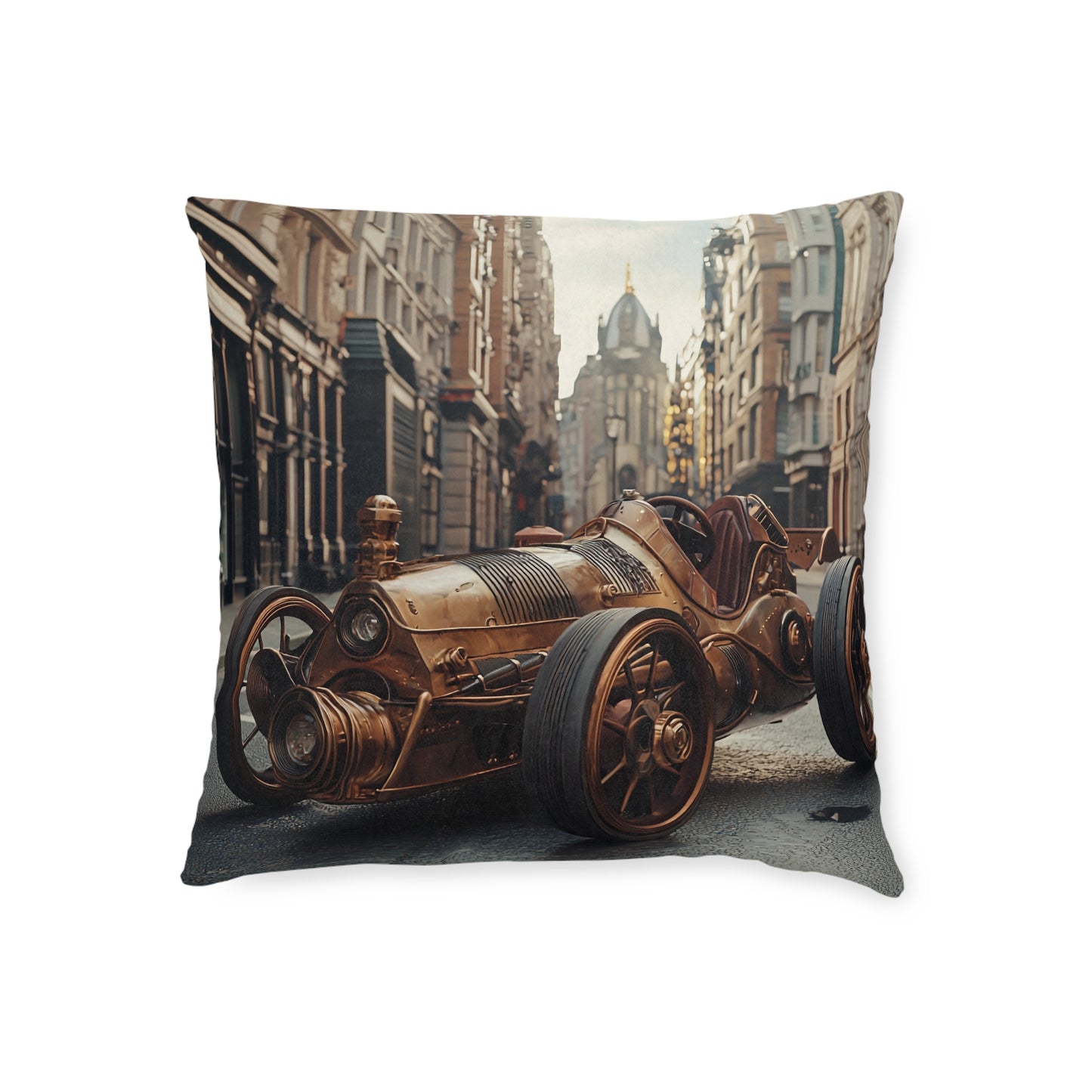 Industrial-Style Car 2 - Square Cushion - Steampunk Home Decor UK