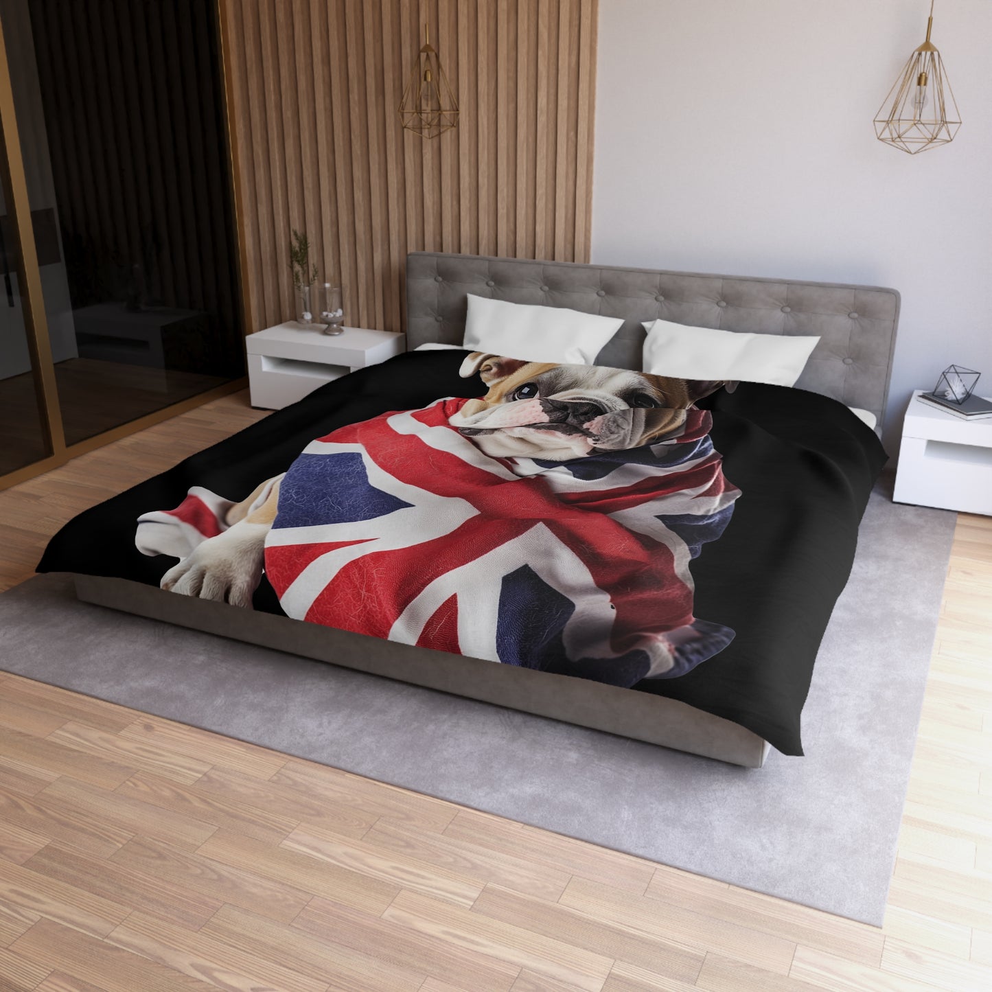 British Bulldog - Microfiber Duvet Cover USA and UK