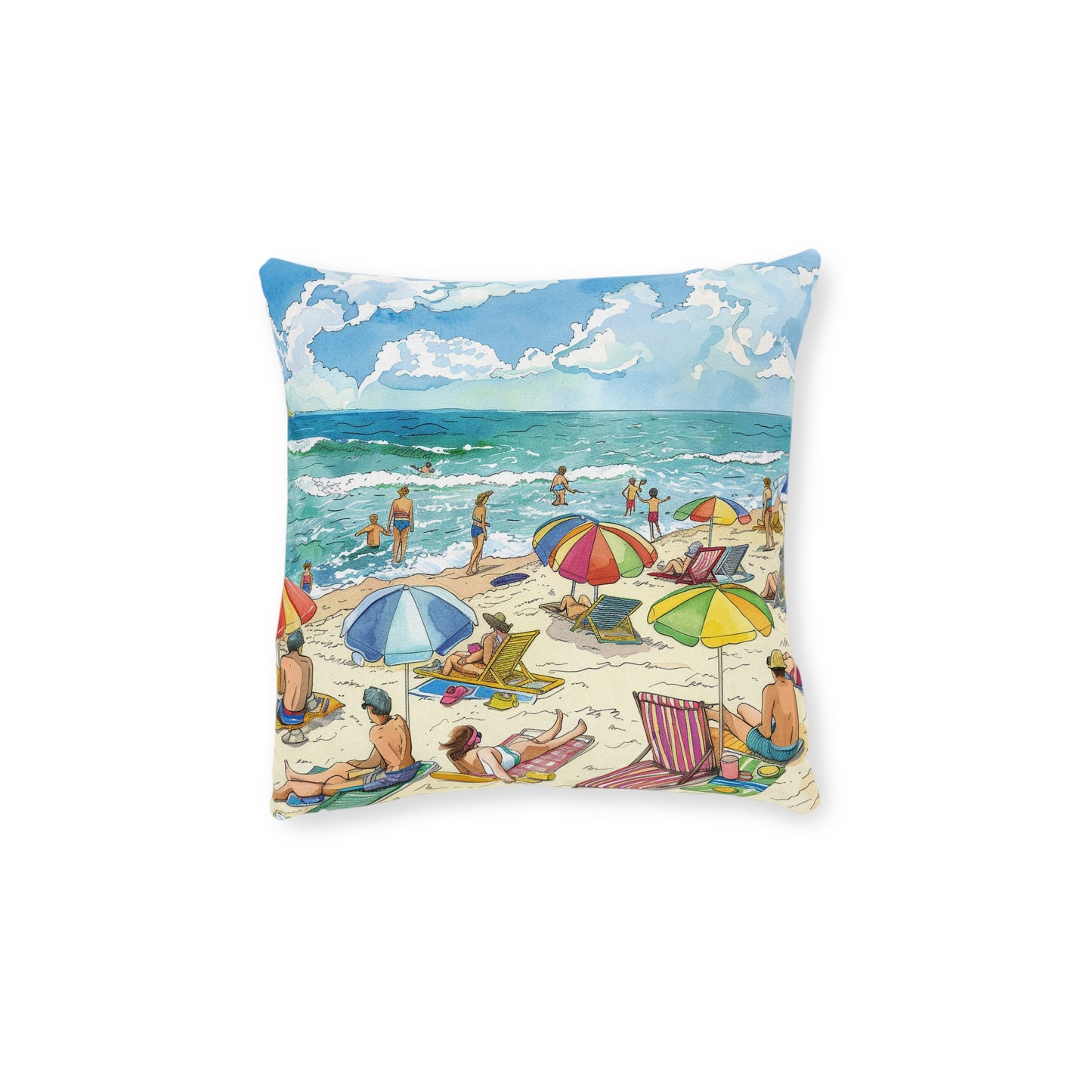 At The Beach - Square Pillow - UK