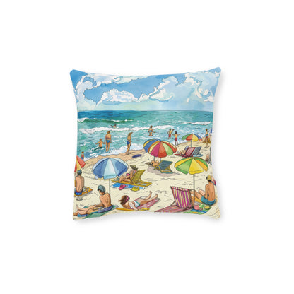 At The Beach - Square Pillow - UK