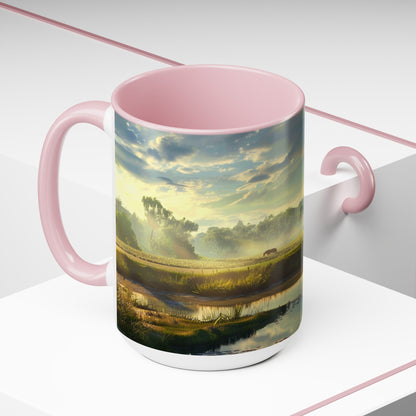 Countryside Scene - Two-Tone Coffee Mugs, 15oz USA