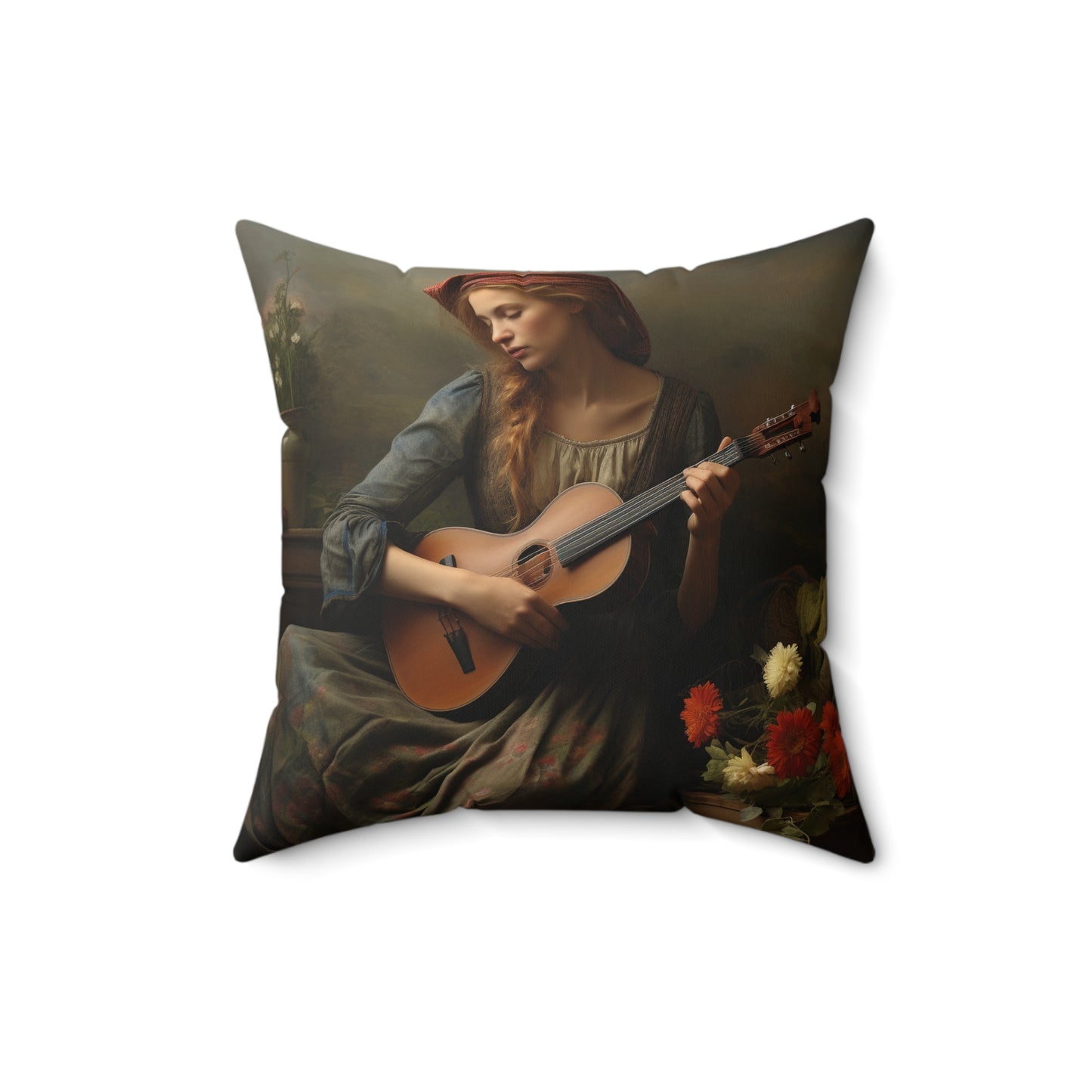 Folk Music #3  - Spun Polyester Pillow USA