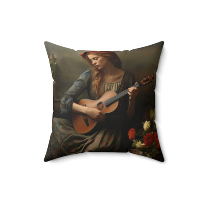 Folk Music #3  - Spun Polyester Pillow USA
