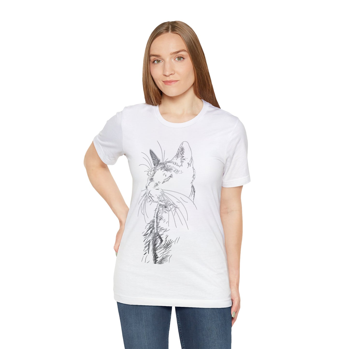 Cat Silhouette #5 - Unisex Jersey Short Sleeve Tee