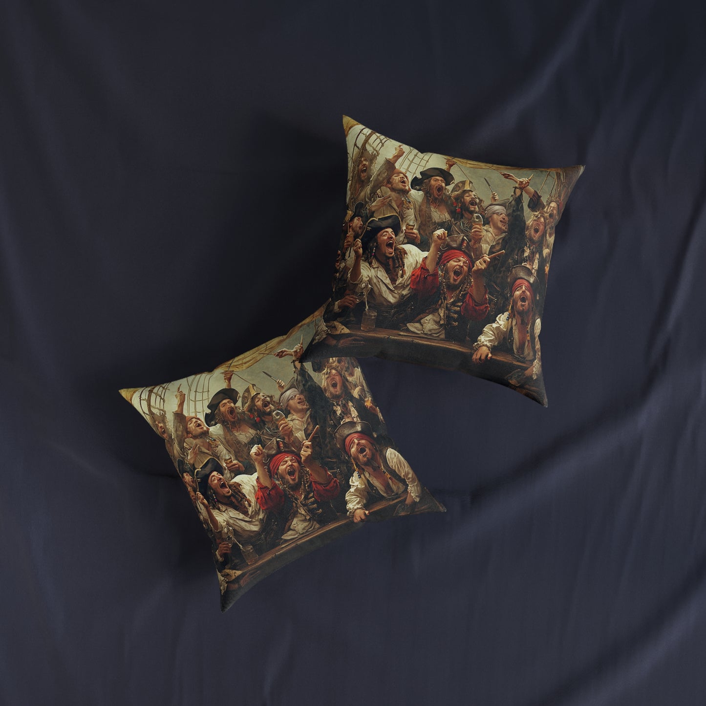 Pirate-Themed Square Pillow - Nautical Decor for Adventure Lovers UK
