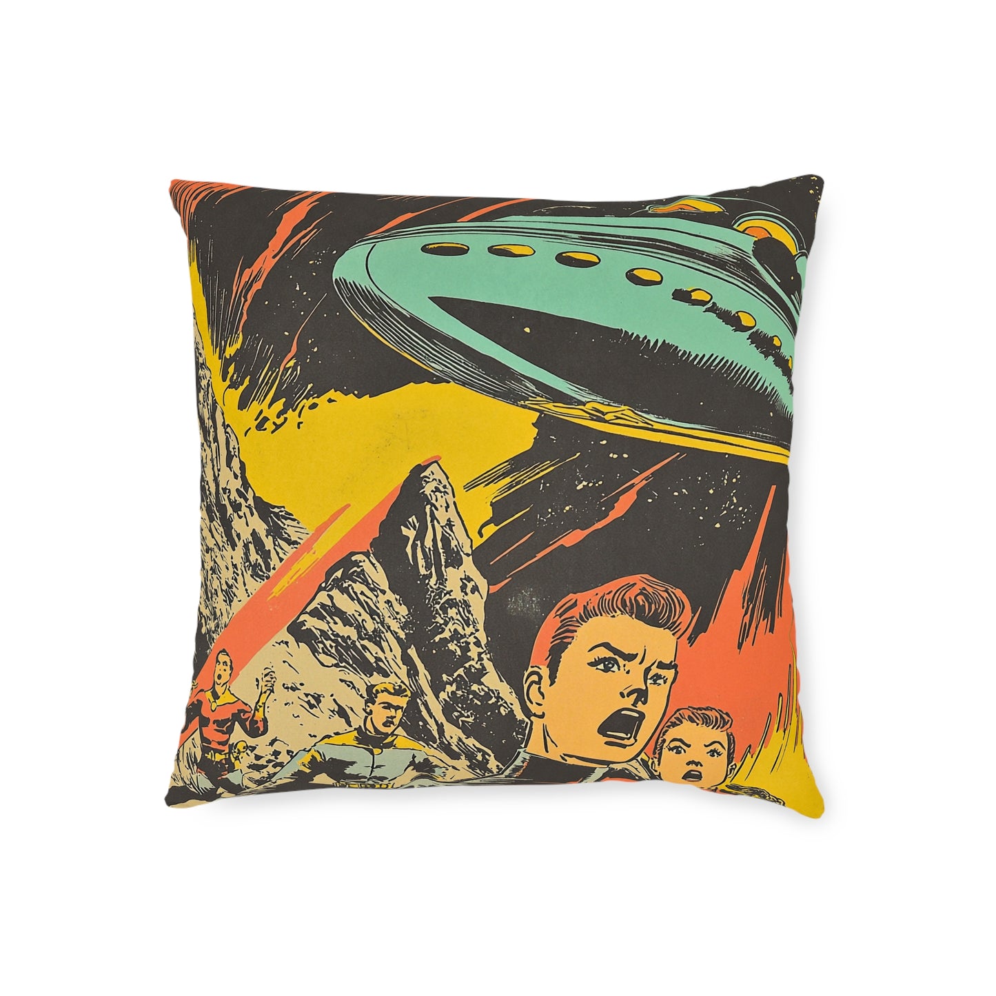 1950's Space Comic - Square Cushion - Space Home Decor UK