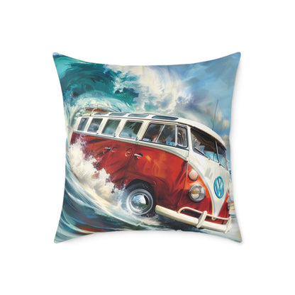 Surf Wagon - Square Poly Canvas Pillow - Australia
