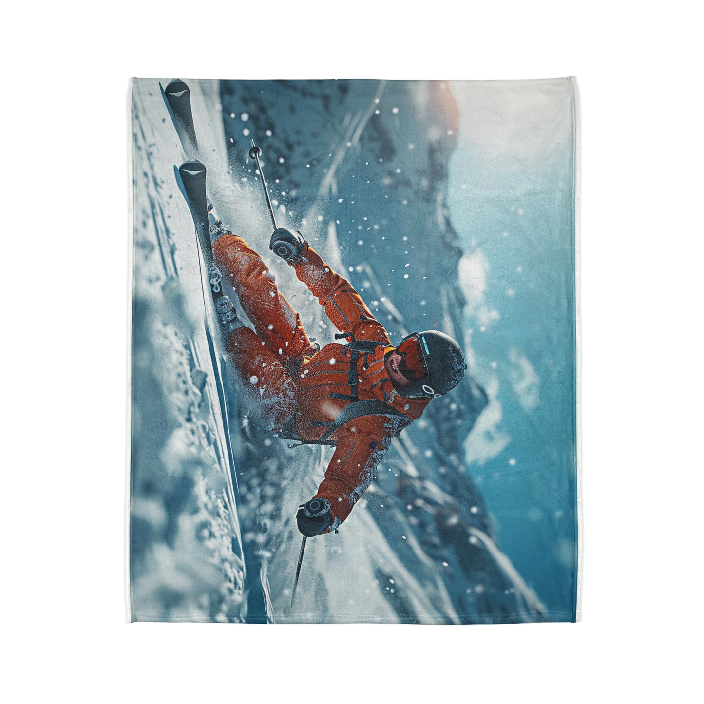 Downhill Skier #2 - Soft Polyester Blanket