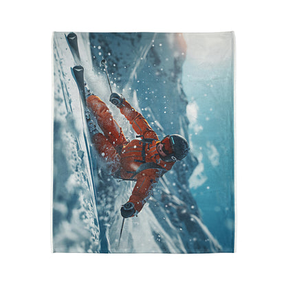 Downhill Skier #2 - Soft Polyester Blanket