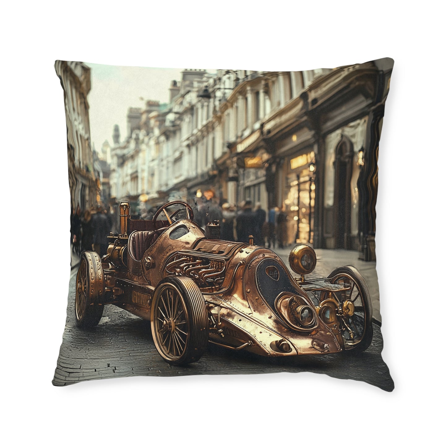 Industrial-Style Car 3 - Square Cushion - Steampunk Home Decor UK